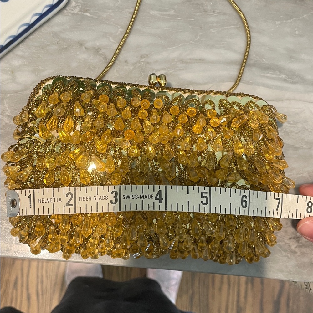 Vintage gold beaded purse - Picture 5 of 8